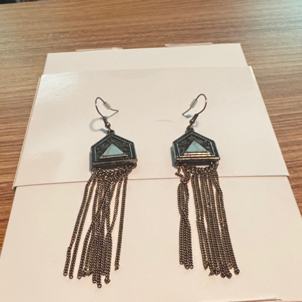 Elegant Silver and Black Dangle Earrings